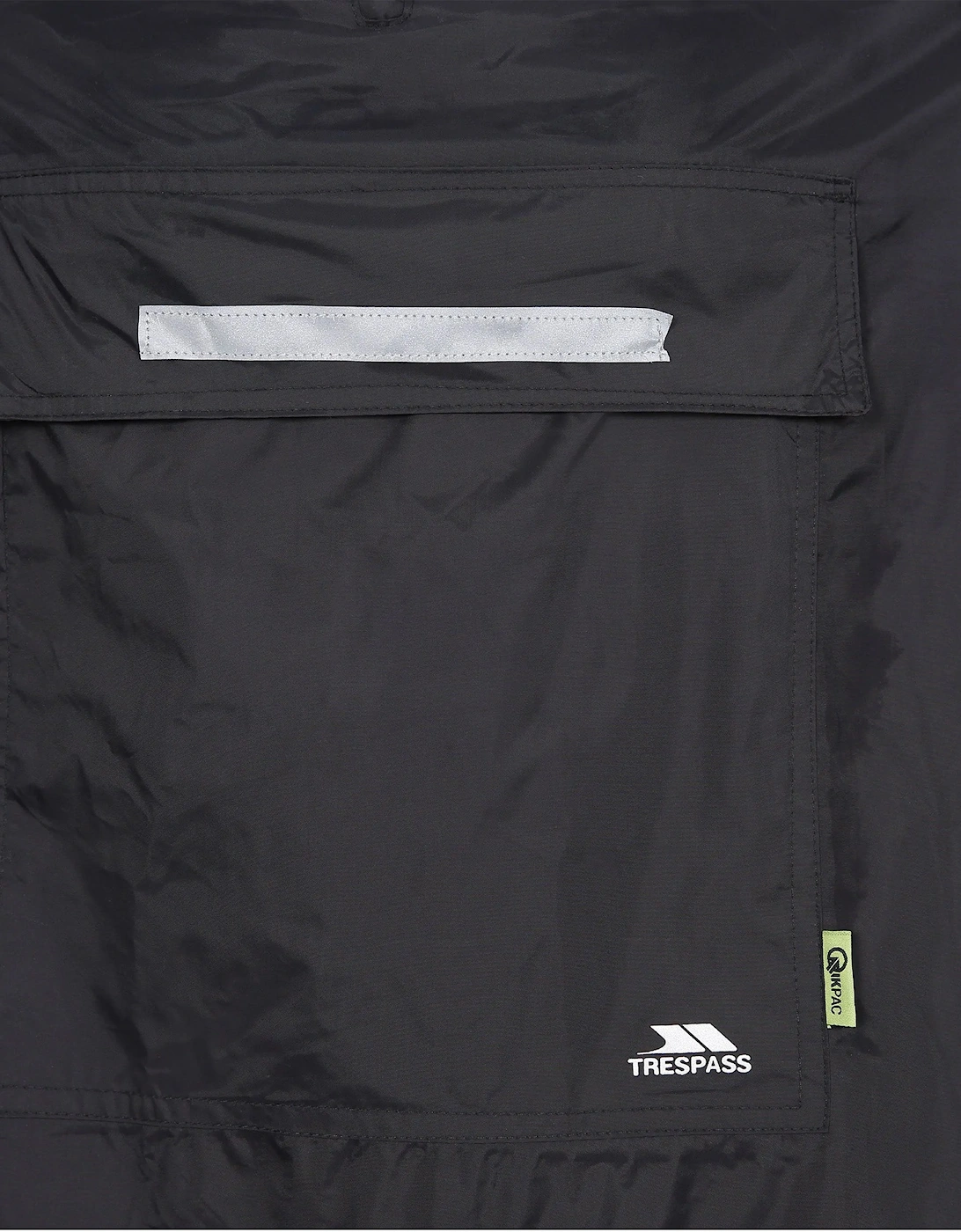Trespass Men's Black Qikpac Unisex Hooded Waterproof Packaway Poncho  Regular/36 S
