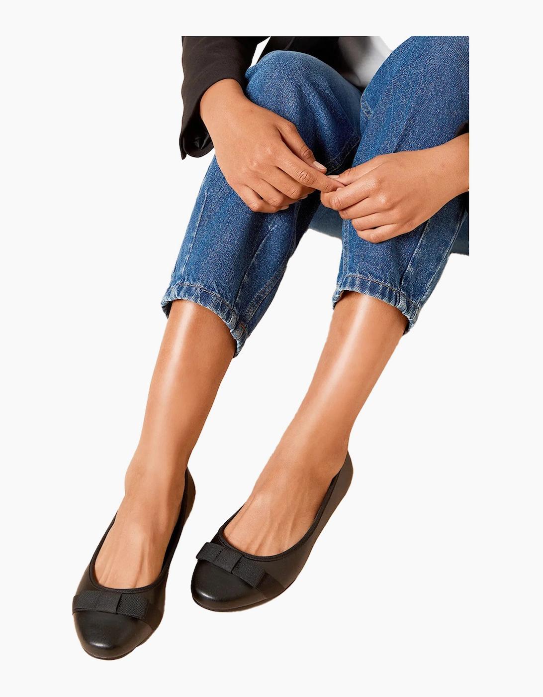 Women's Dorothy Perkins Womens/Ladies Paris Bow Detail Wide Ballerina Flats - Black - Size: 4