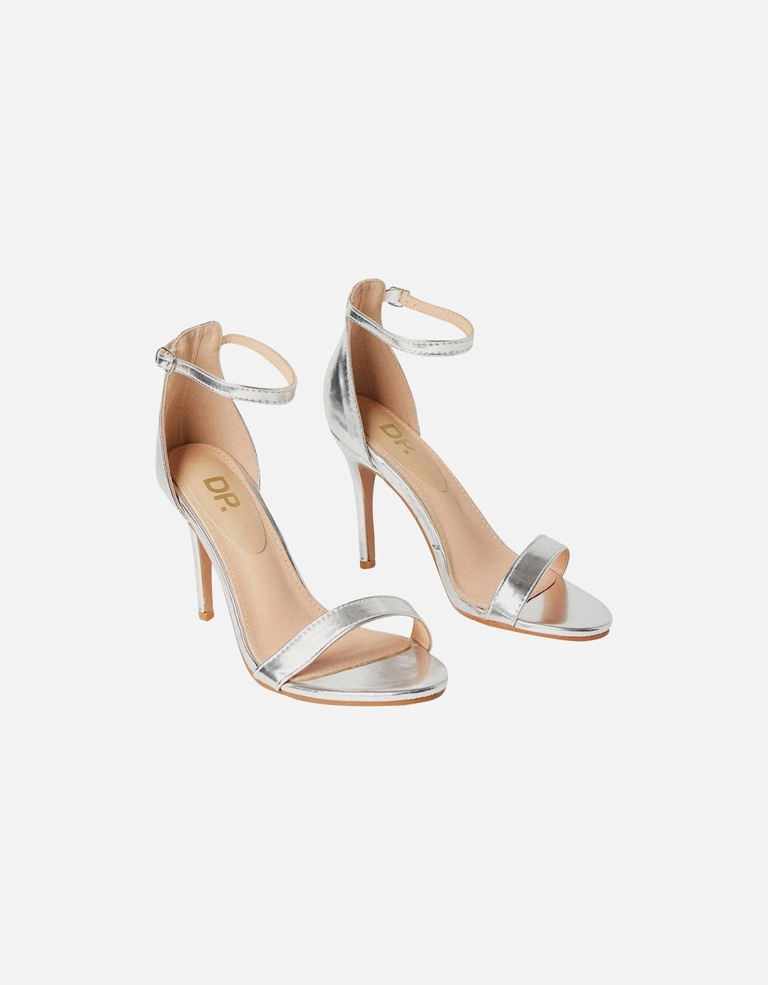 Women's Dorothy Perkins Womens/Ladies Tyla Wide Stiletto Heel Sandals - Silver - Size: 5