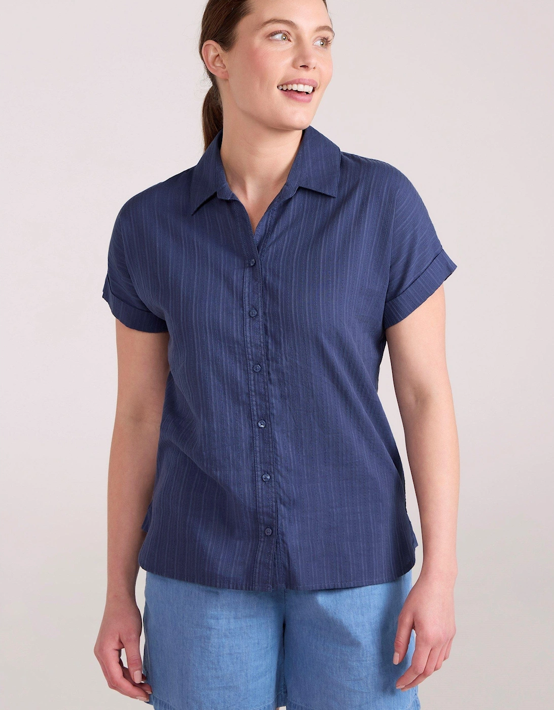 Womens/Ladies Palm Checked Relaxed Fit Shirt, 2 of 1