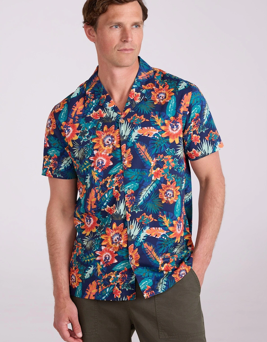 Mens Palm Leaf Beach Shirt, 2 of 1