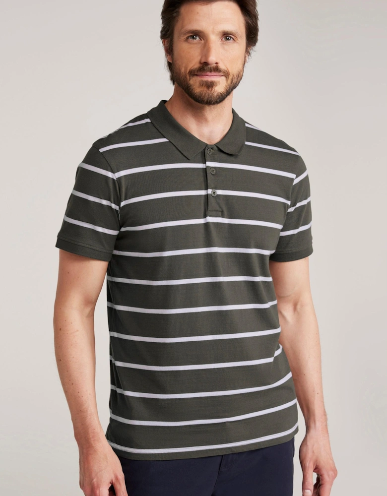 Mens Wren Stripe Cotton Polo Shirt