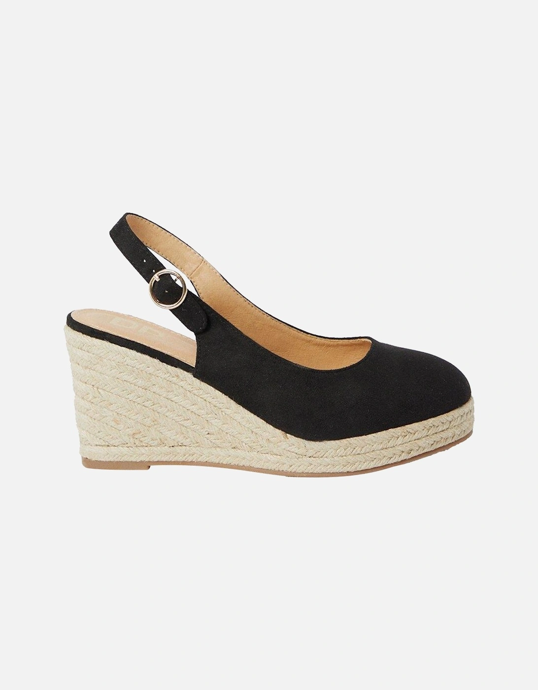 Womens/Ladies Riya Sling Back Wide Wedge, 4 of 3
