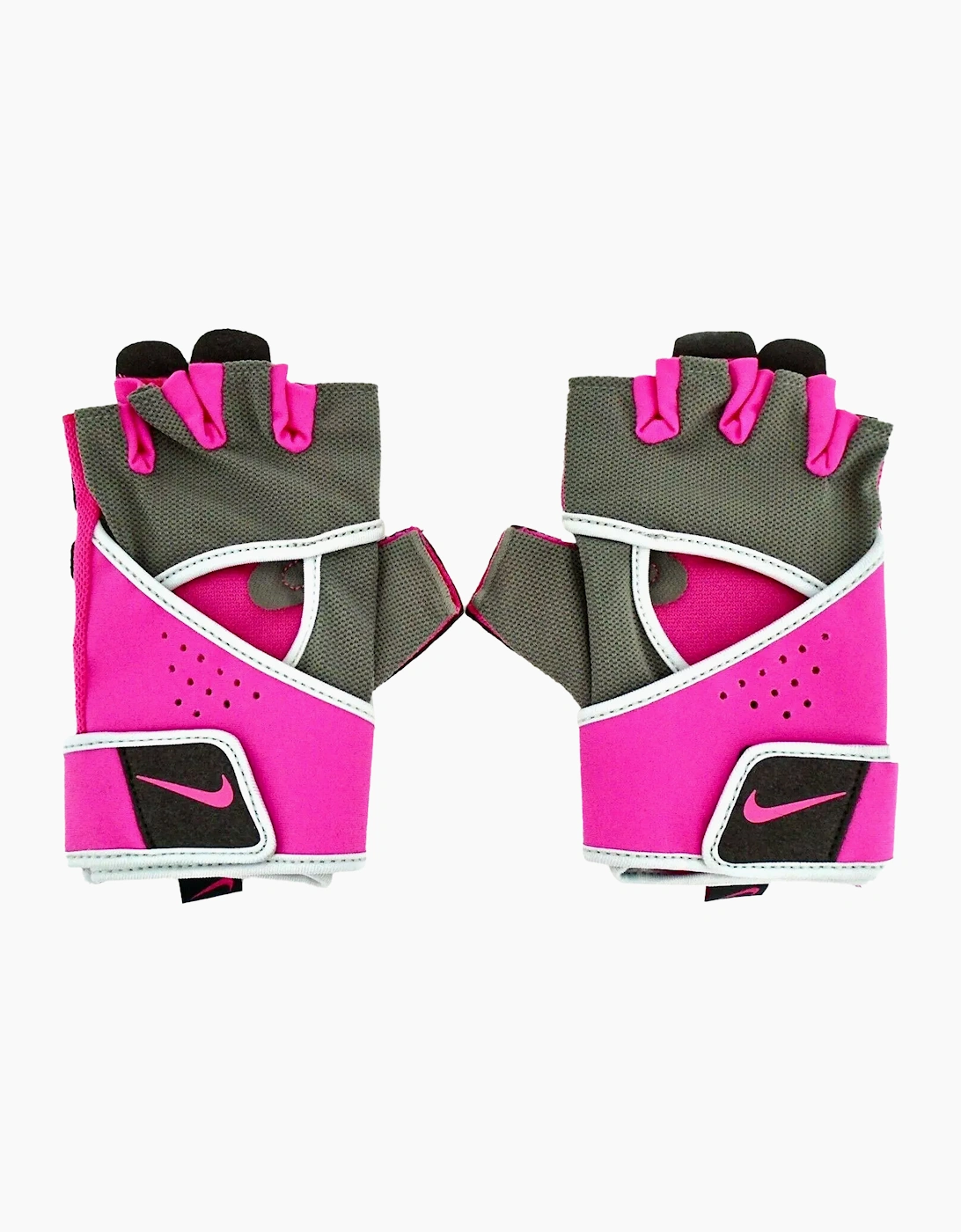 Women's Nike Womens/Ladies Gym Premium Sport Fingerless Gloves - Pewter Pinksicle - Size: 1.5/1