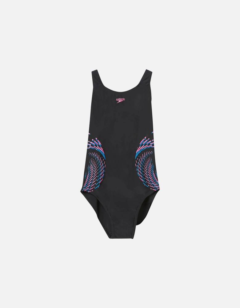 Girls Plastisol Placement Muscleback One Piece Swimsuit