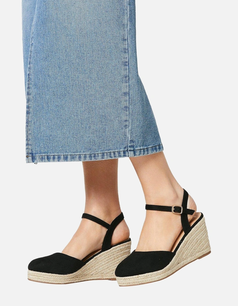 Womens/Ladies Rumor Closed Toe Wide Wedges