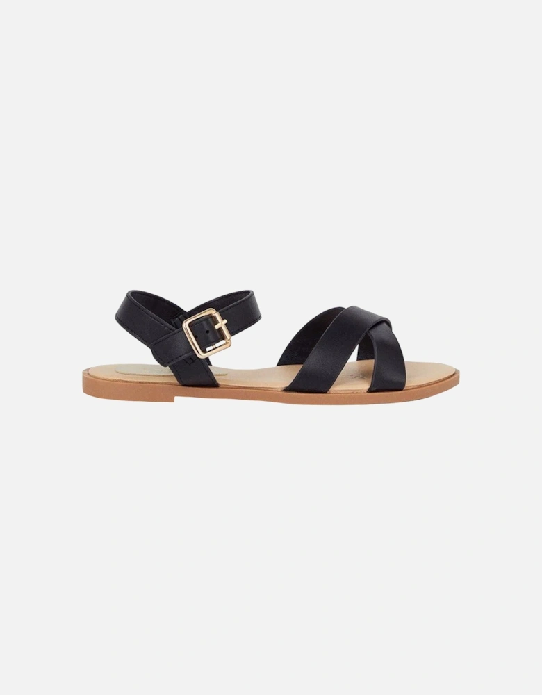 Womens/Ladies Florence Crossover Side Strap Flat Sandals