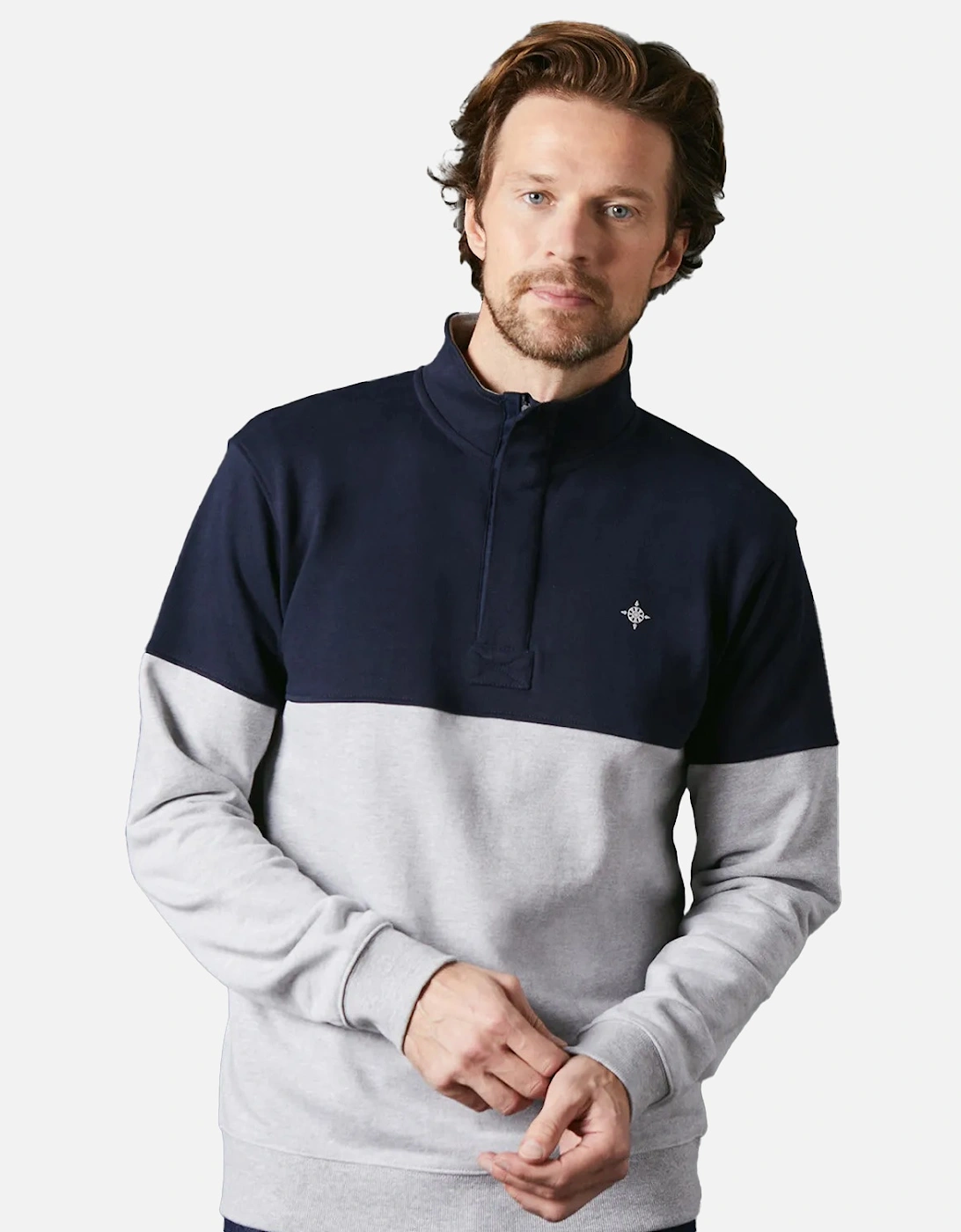 Mens Premium Cotton Funnel Neck Sweatshirt, 4 of 3
