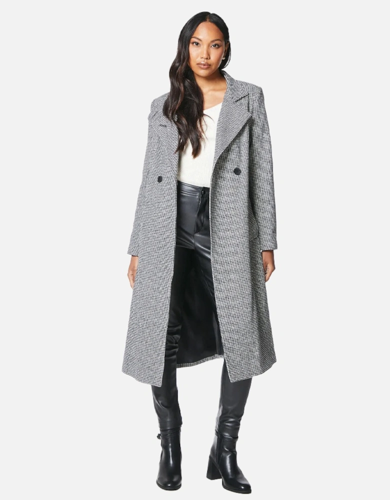Womens/Ladies Checked Wrap Belted Coat