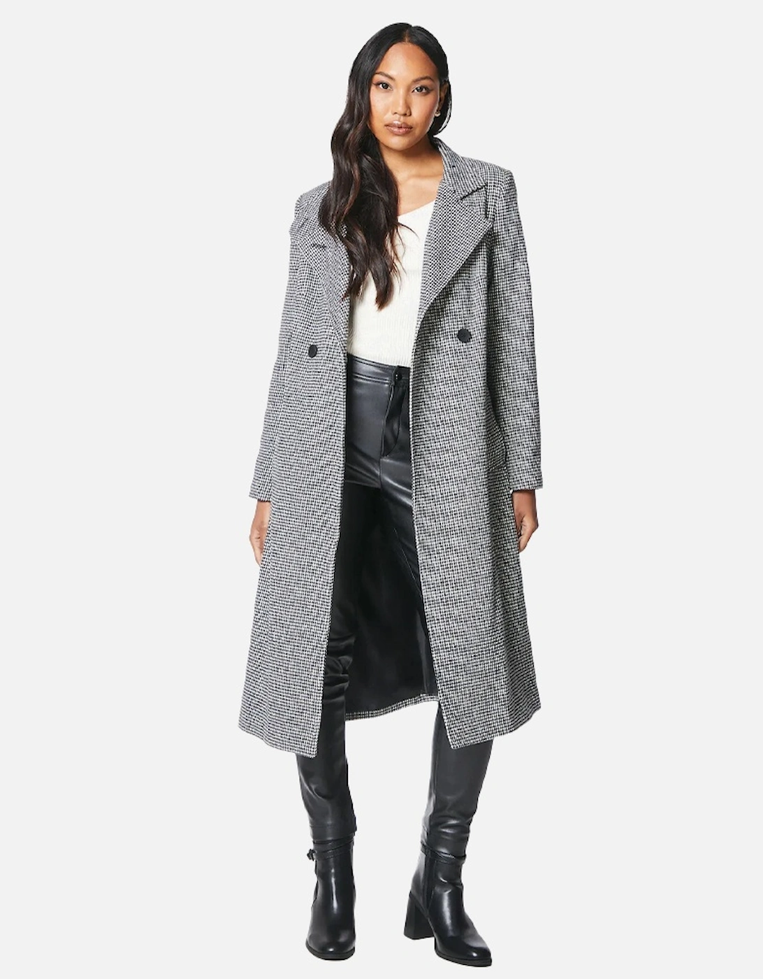 Womens/Ladies Checked Wrap Belted Coat