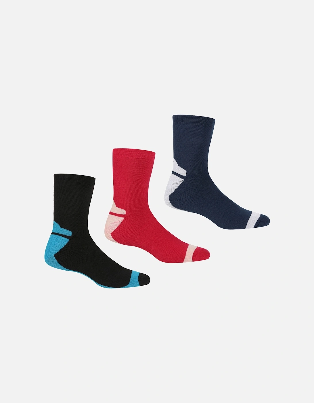 Regatta (6 Uk-8 Uk, Black/Cherry Pink/Navy) Womens/Ladies Boot Socks - Image 3