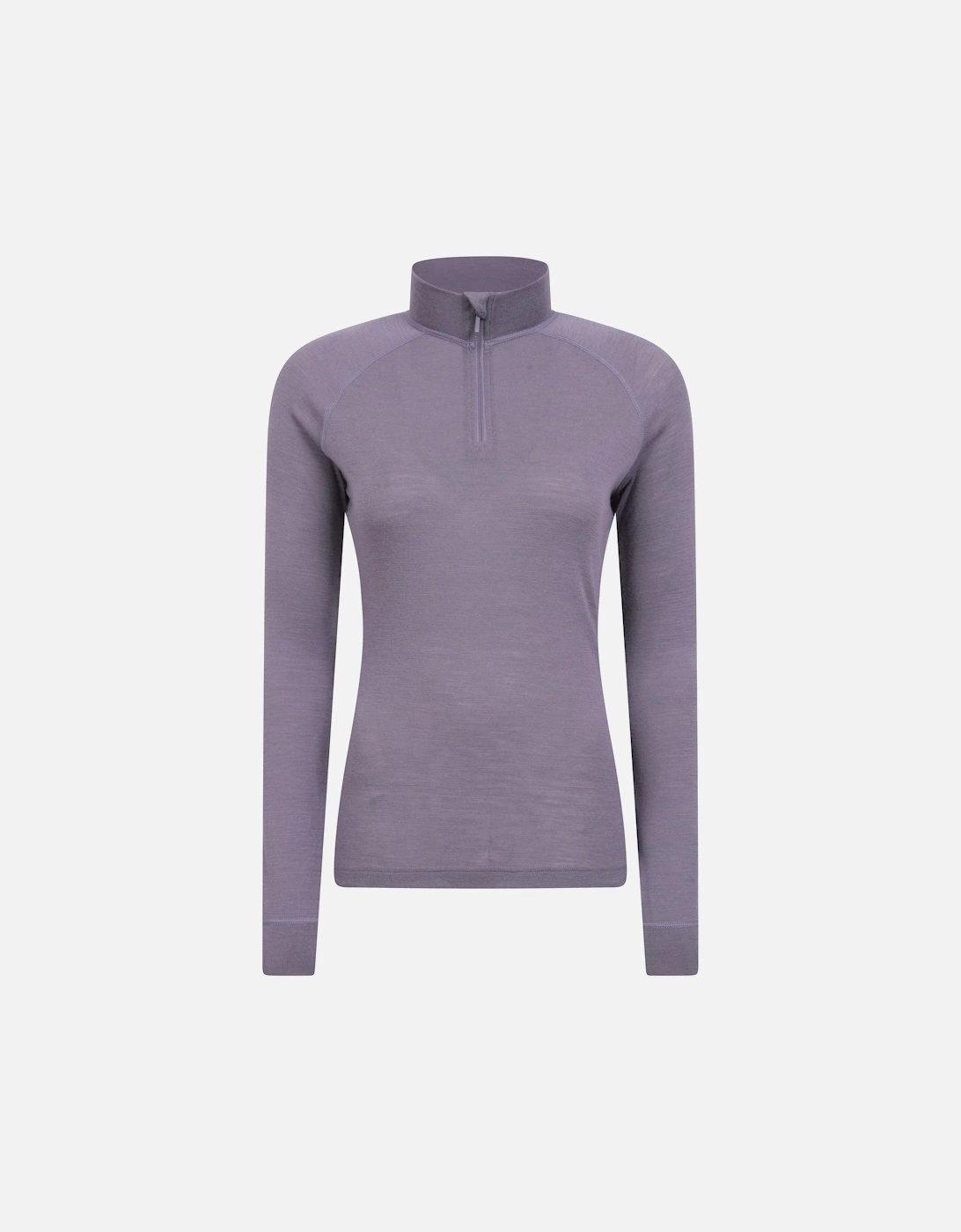 Womens/Ladies Merino Wool Zip Neck Thermal Top, 5 of 4