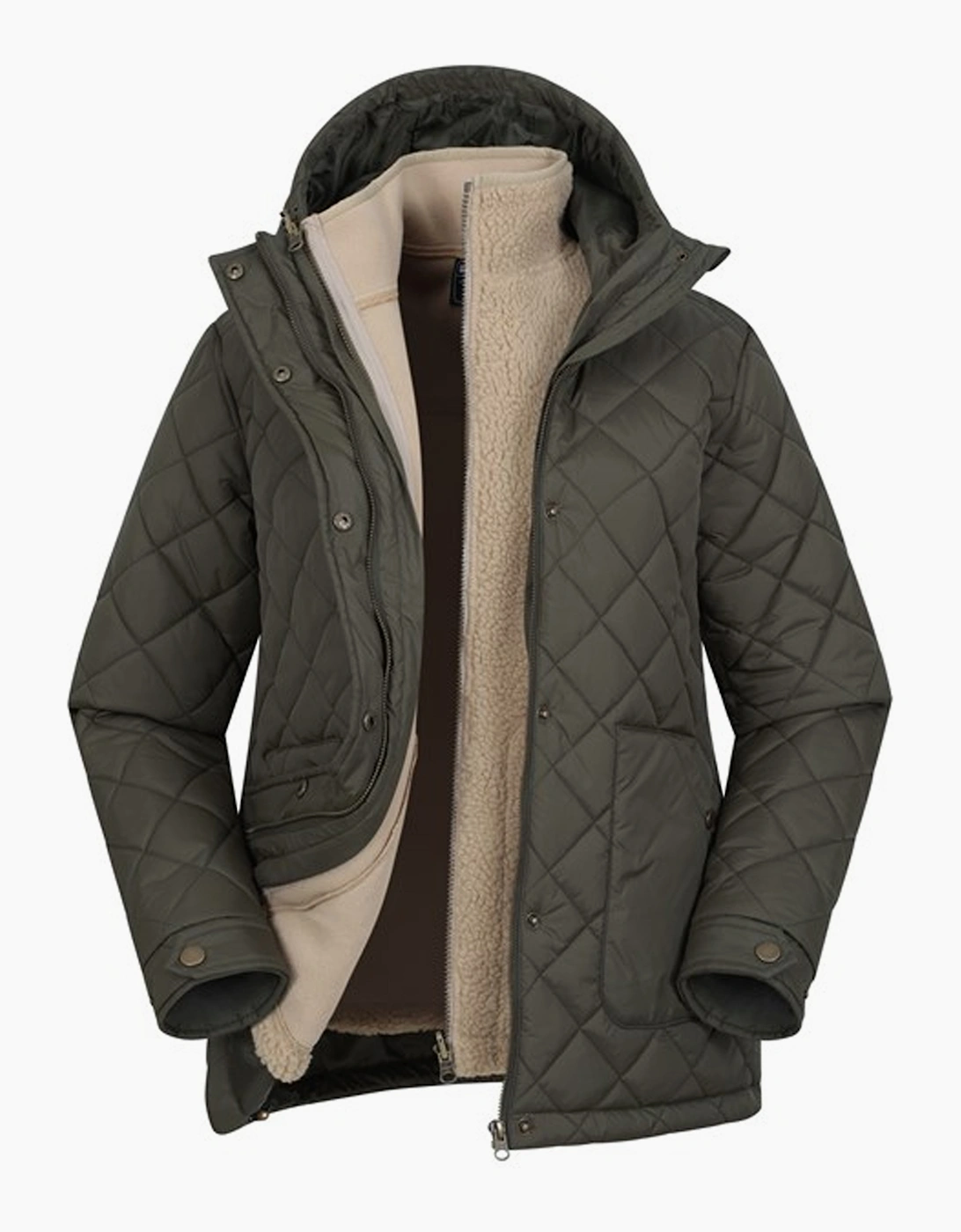 Mountain Warehouse Women's Mountain Warehouse Womens/Ladies Nebraskan Borg 3 in 1 Padded Jacket - Green