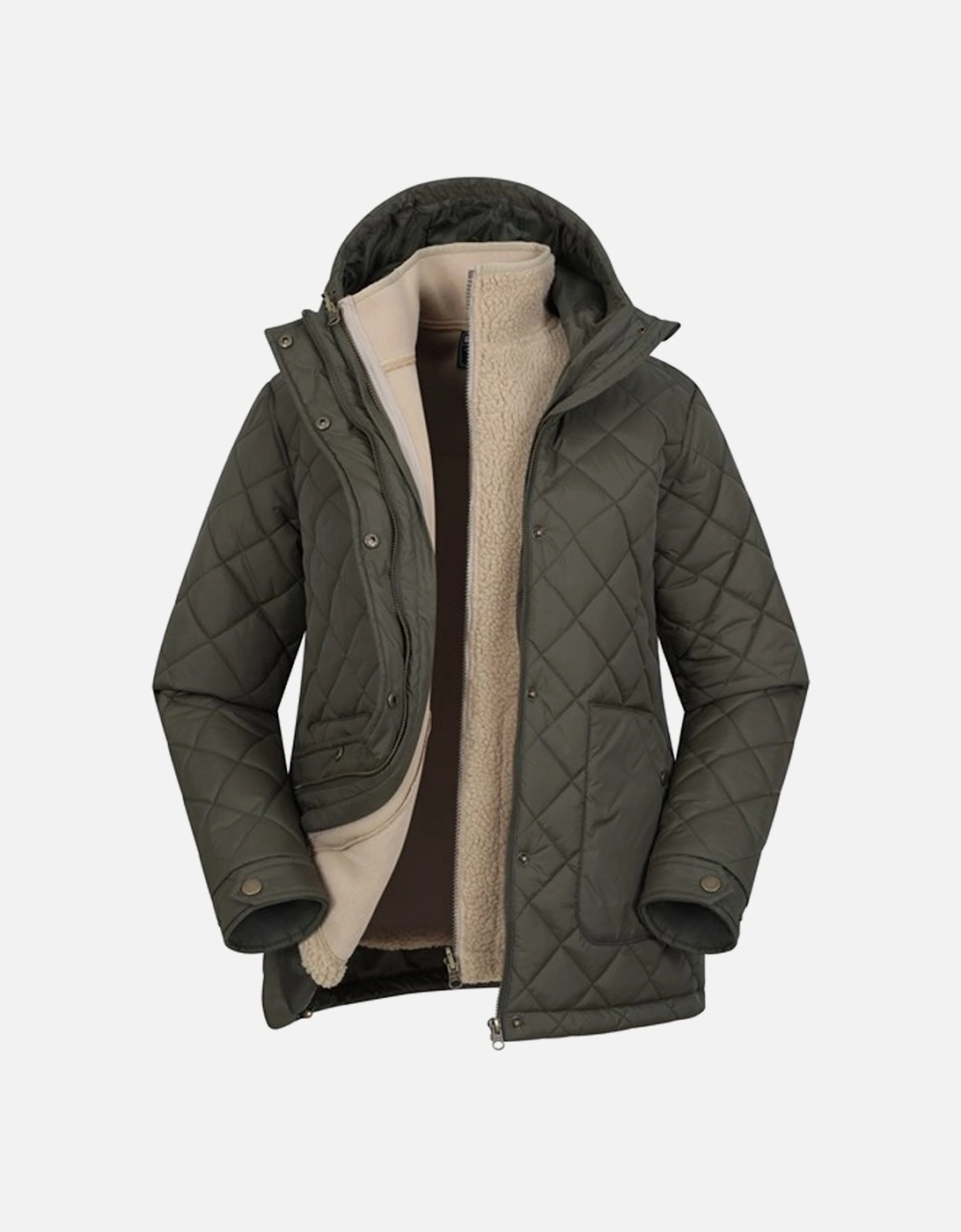 Womens/Ladies Nebraskan Borg 3 in 1 Padded Jacket, 6 of 5
