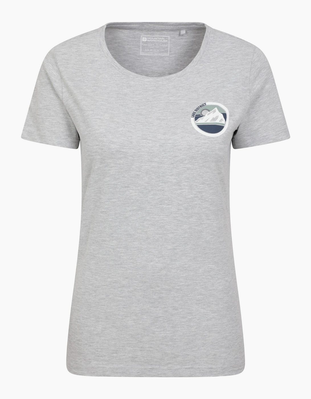 Mountain Warehouse Women's Grey / Lake District Tree Ring Organic T-Shirt - Size 8