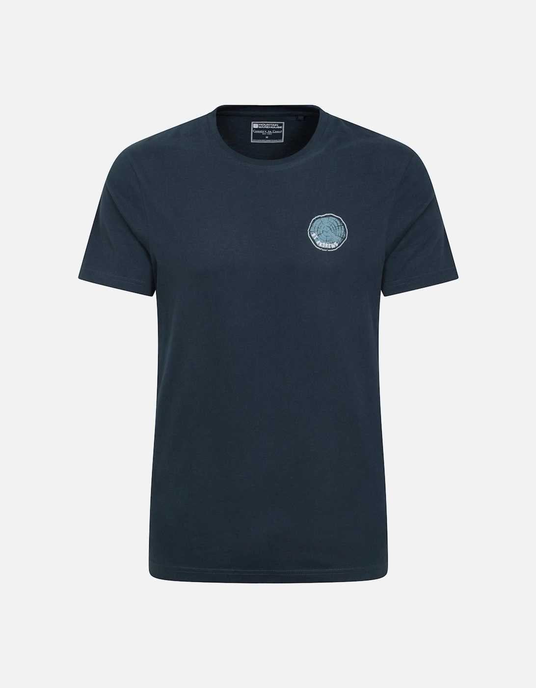 Mens St Andrews Tree Ring Organic T-Shirt, 5 of 4