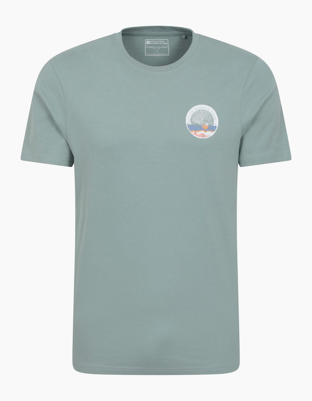 Mountain Warehouse Men's Green Padstow Printed Organic T-Shirt - Size: 44