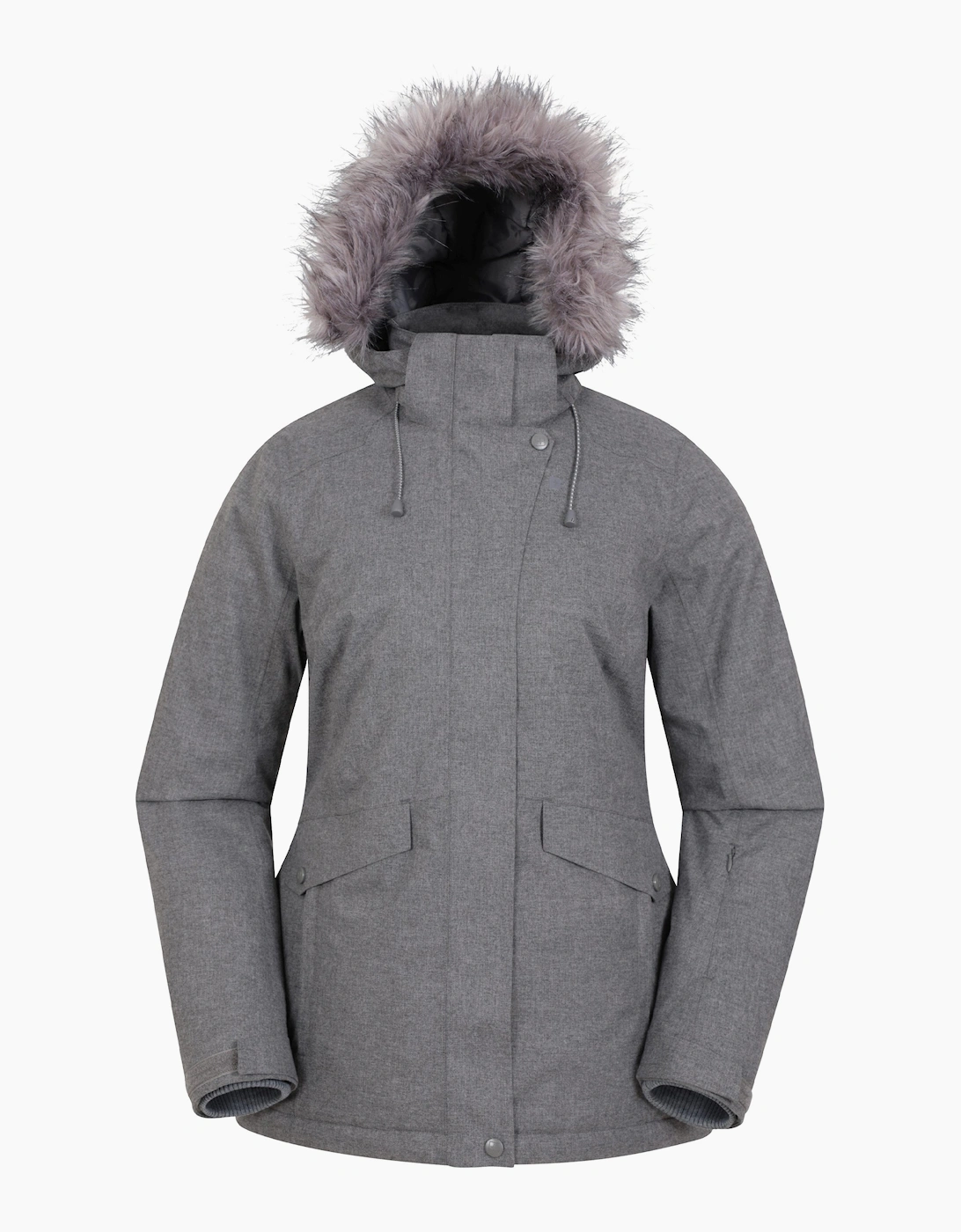 Mountain Warehouse Women's Grey / Snow Ii Waterproof Ski Jacket - Size 8