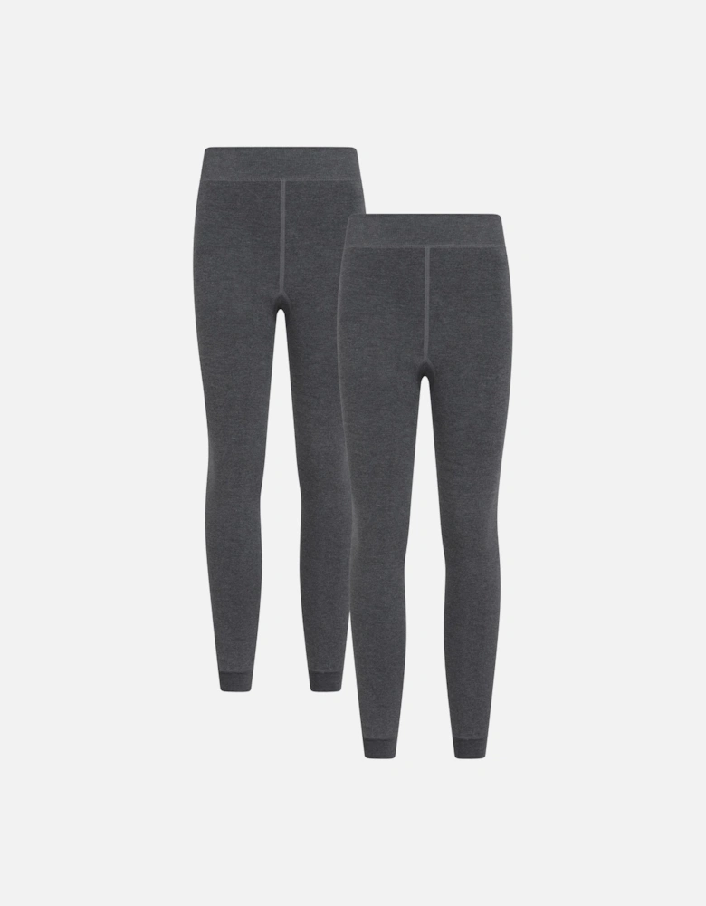 Womens/Ladies Fleece Lined Thermal Leggings (Pack of 2)