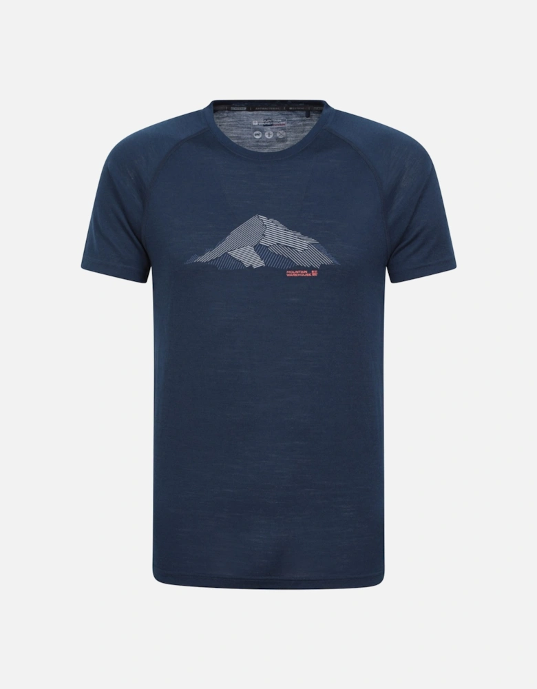 Mens Quest Printed Merino Blend Thermal Top