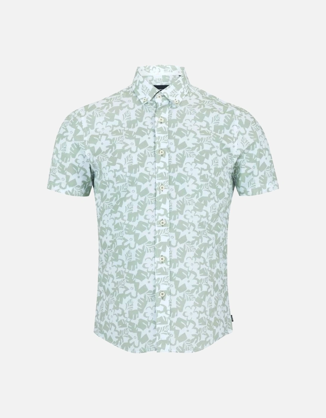 Short Sleeve Floral Resort Shirt Green, 5 of 4