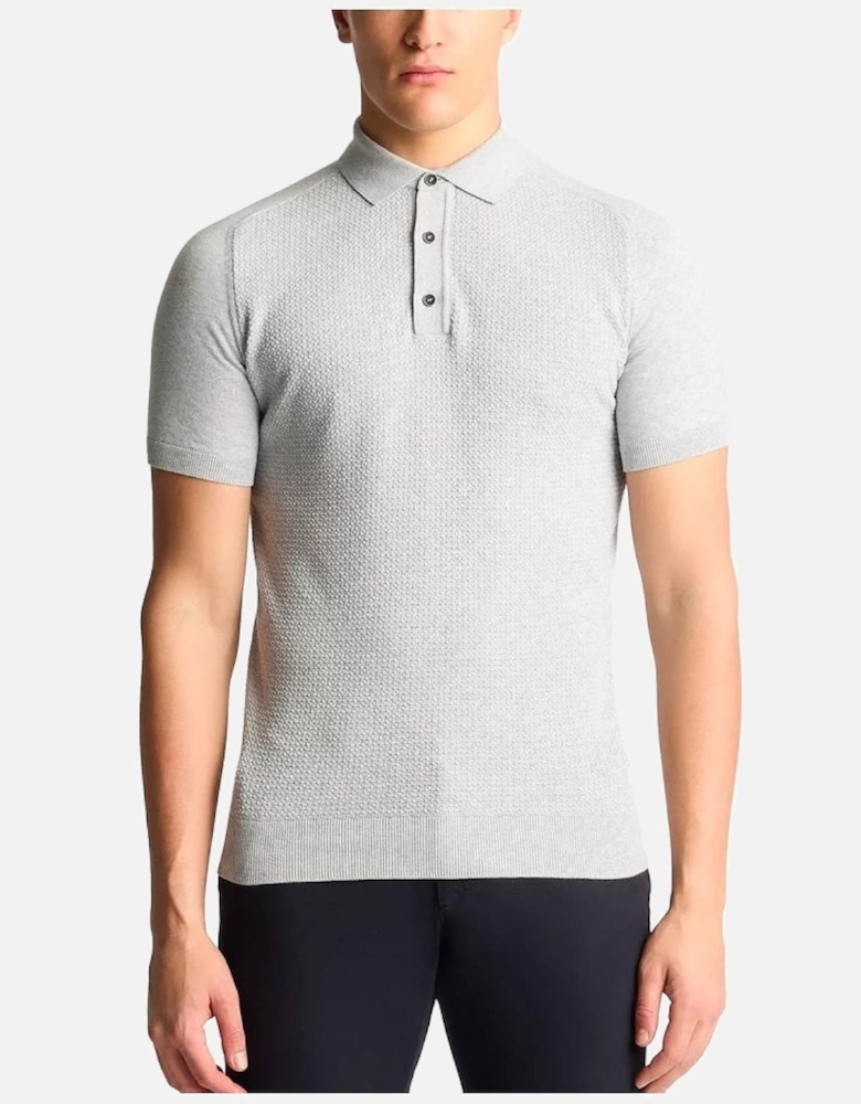 Short Sleeve Knit Polo Grey