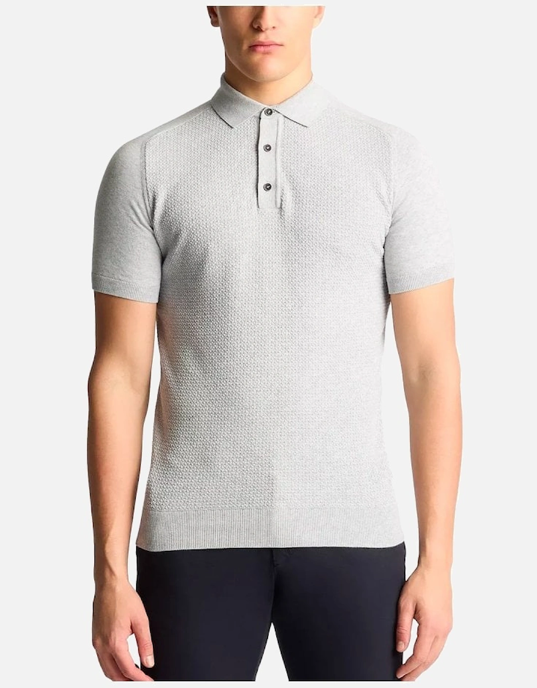 Short Sleeve Knit Polo Grey, 6 of 5