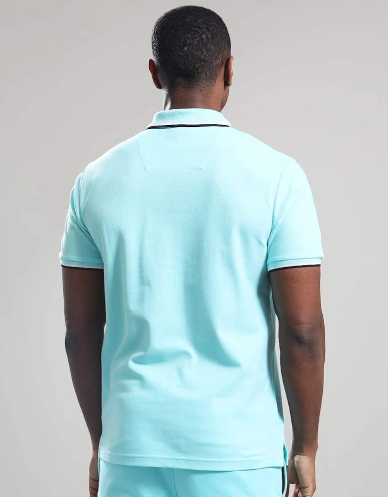 Siren Tipped Polo Shirt - Aqua