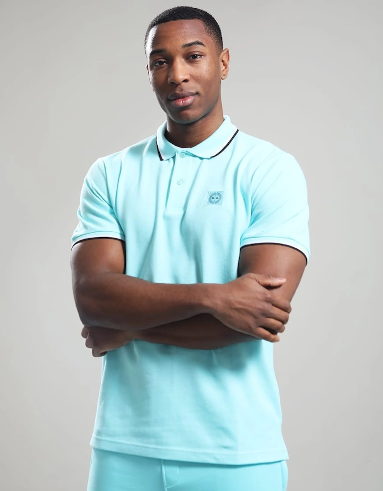 Siren Tipped Polo Shirt - Aqua