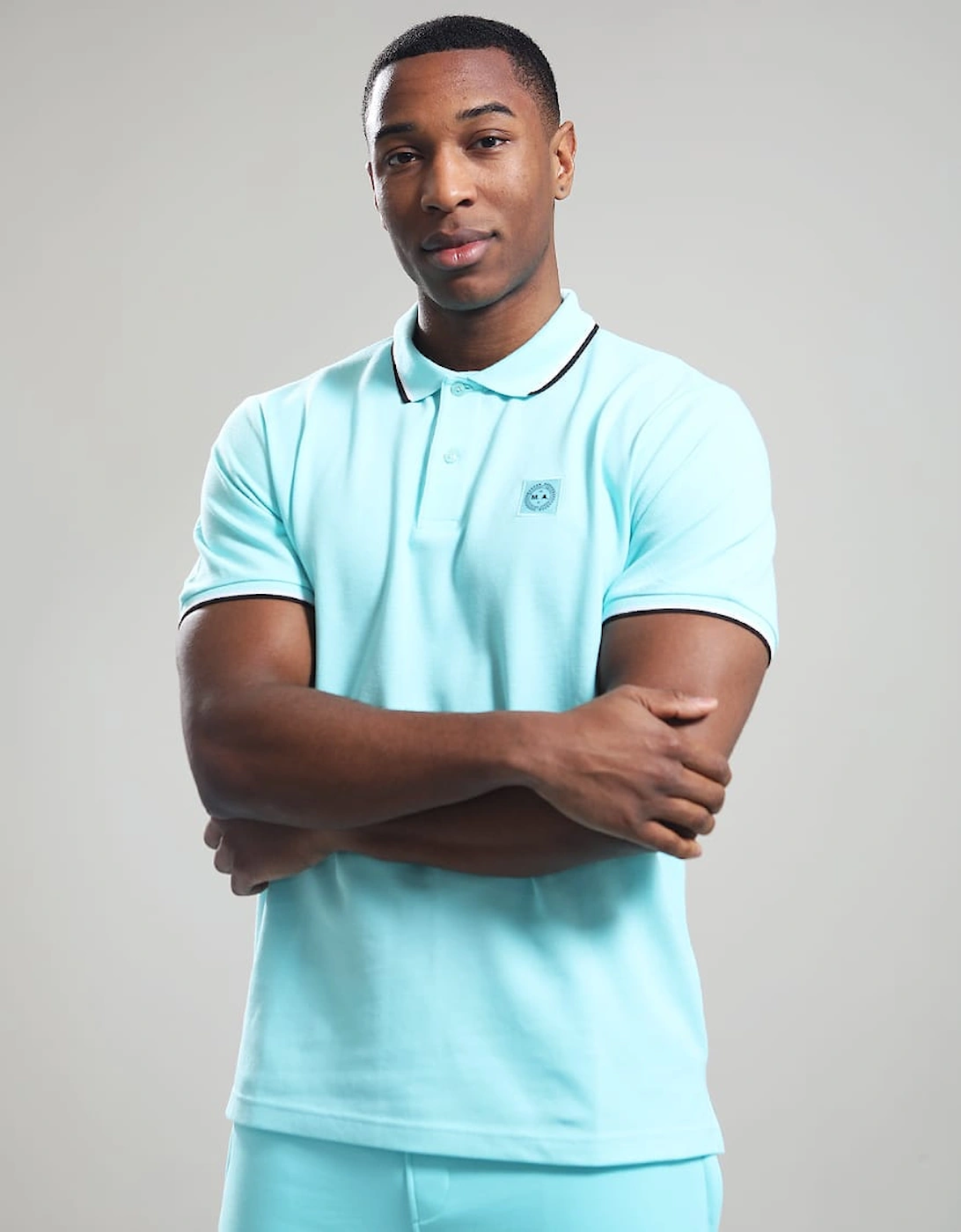 Siren Tipped Polo Shirt - Aqua, 4 of 3
