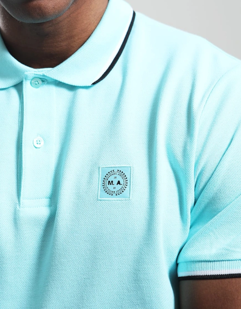 Siren Tipped Polo Shirt - Aqua