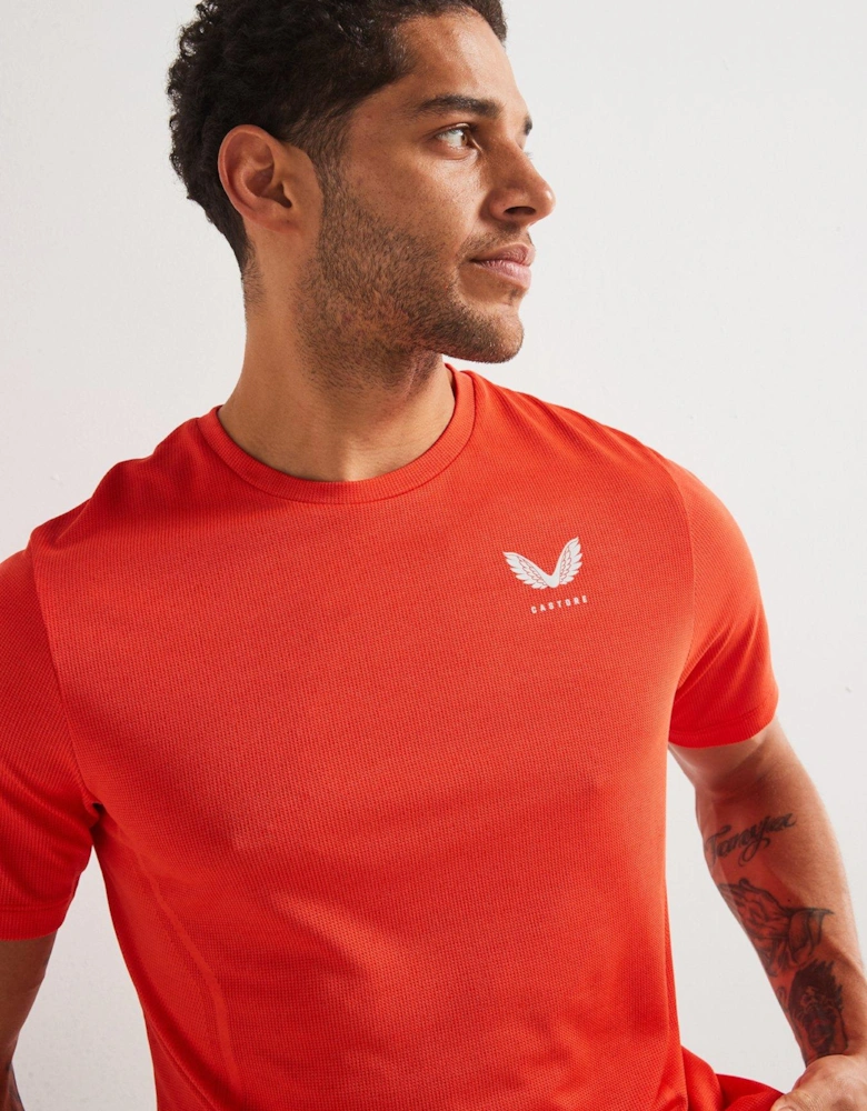 Mens Training Apex Enginee Knit Short Sleeve T-Shirt - Red