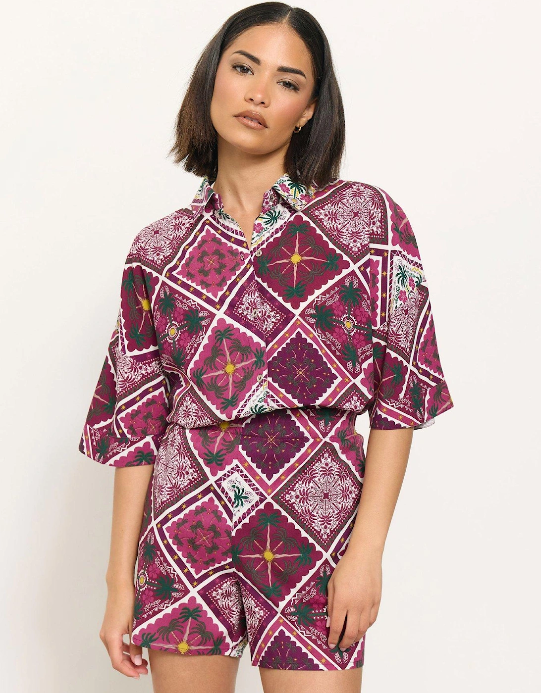Petite Tile Print Shirt - Pink, 2 of 1