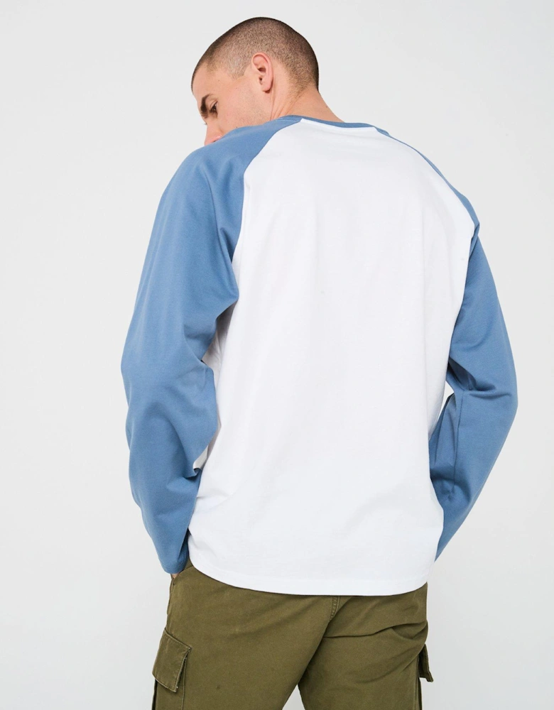 Men's Retro Chuck Core Raglan Long Sleeve Tee - Blue