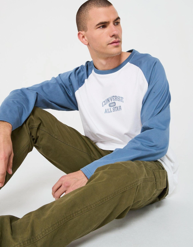 Men's Retro Chuck Core Raglan Long Sleeve Tee - Blue