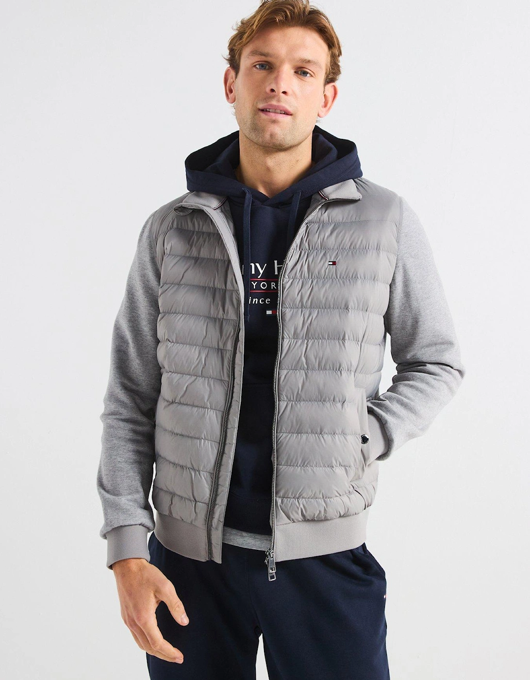 Quilted Zip Through Sweat - Grey, 2 of 1