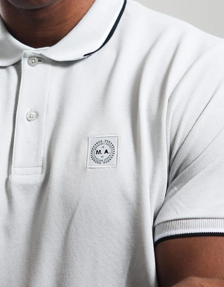 Siren Tipped Polo Shirt - Dove Grey