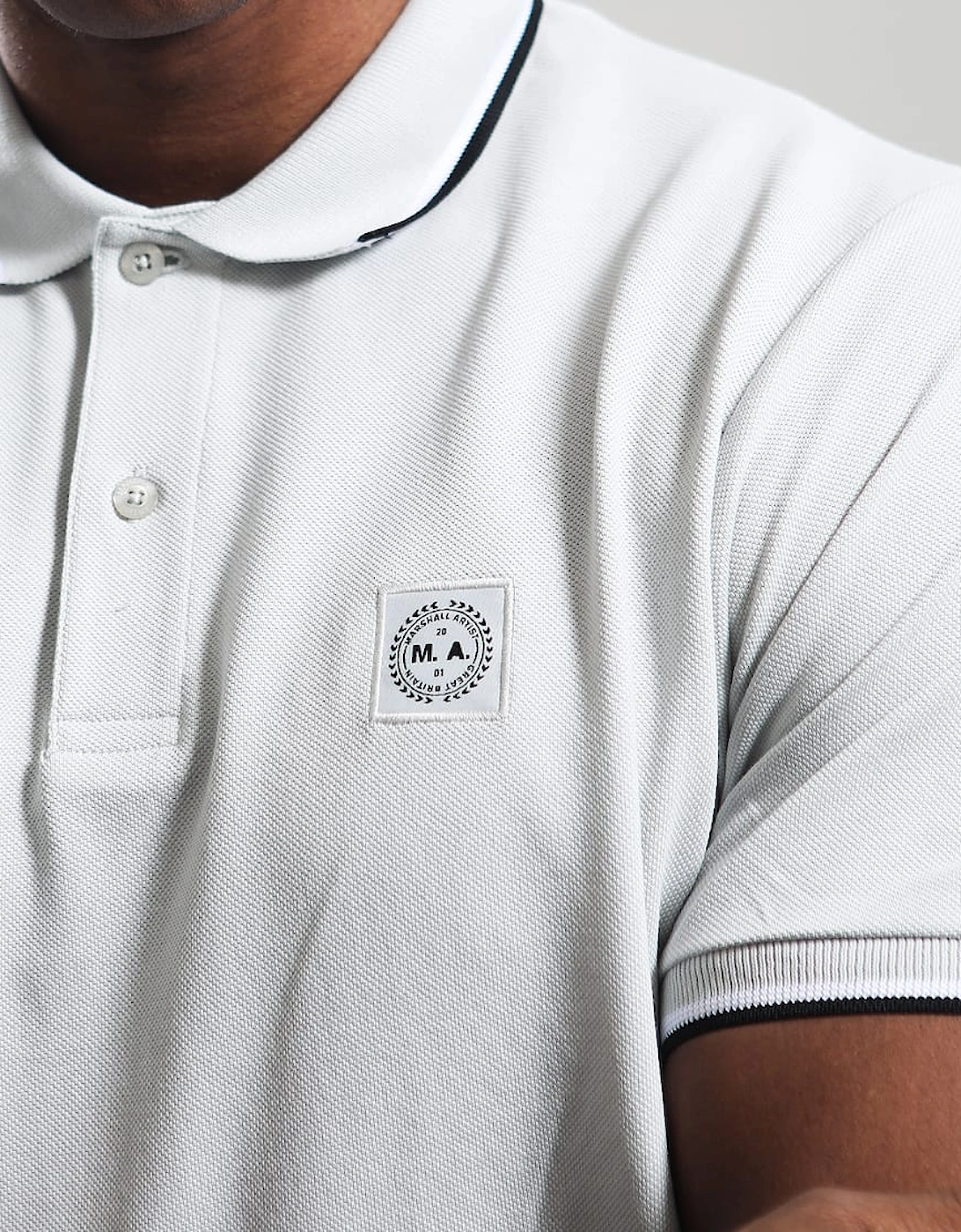 Siren Tipped Polo Shirt - Dove Grey
