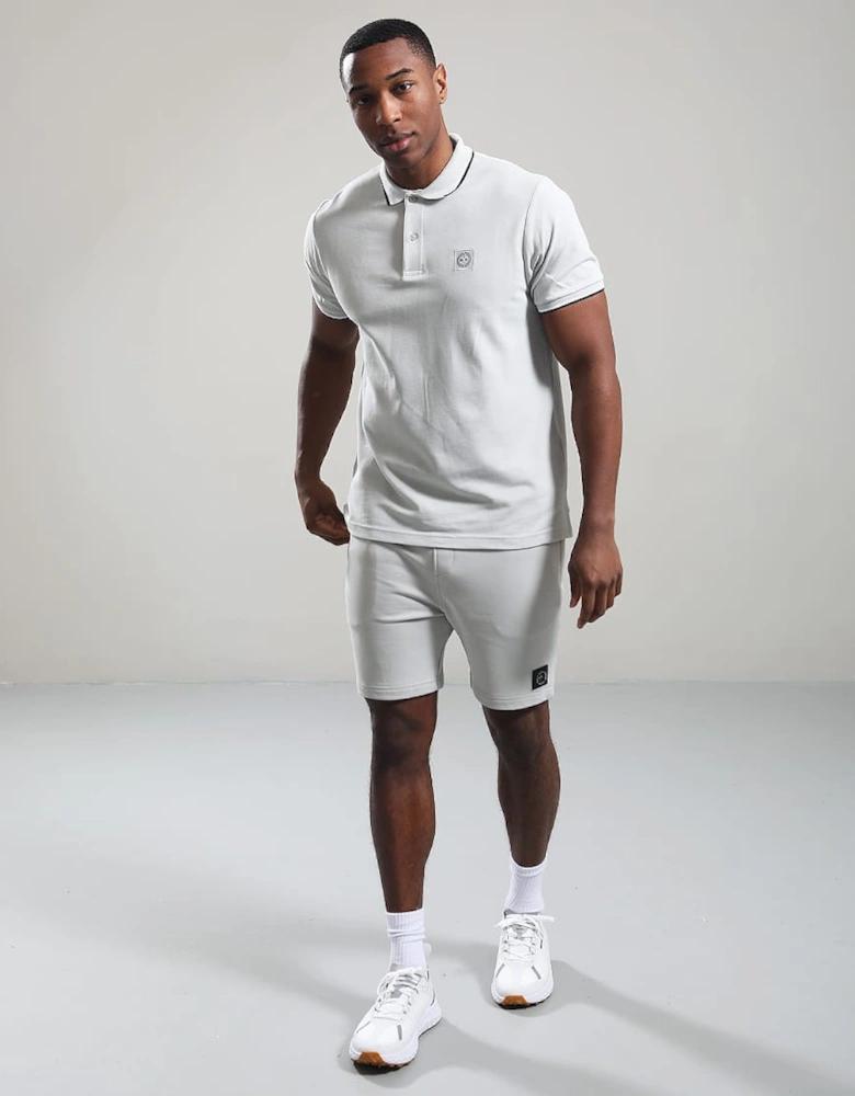 Siren Tipped Polo Shirt - Dove Grey