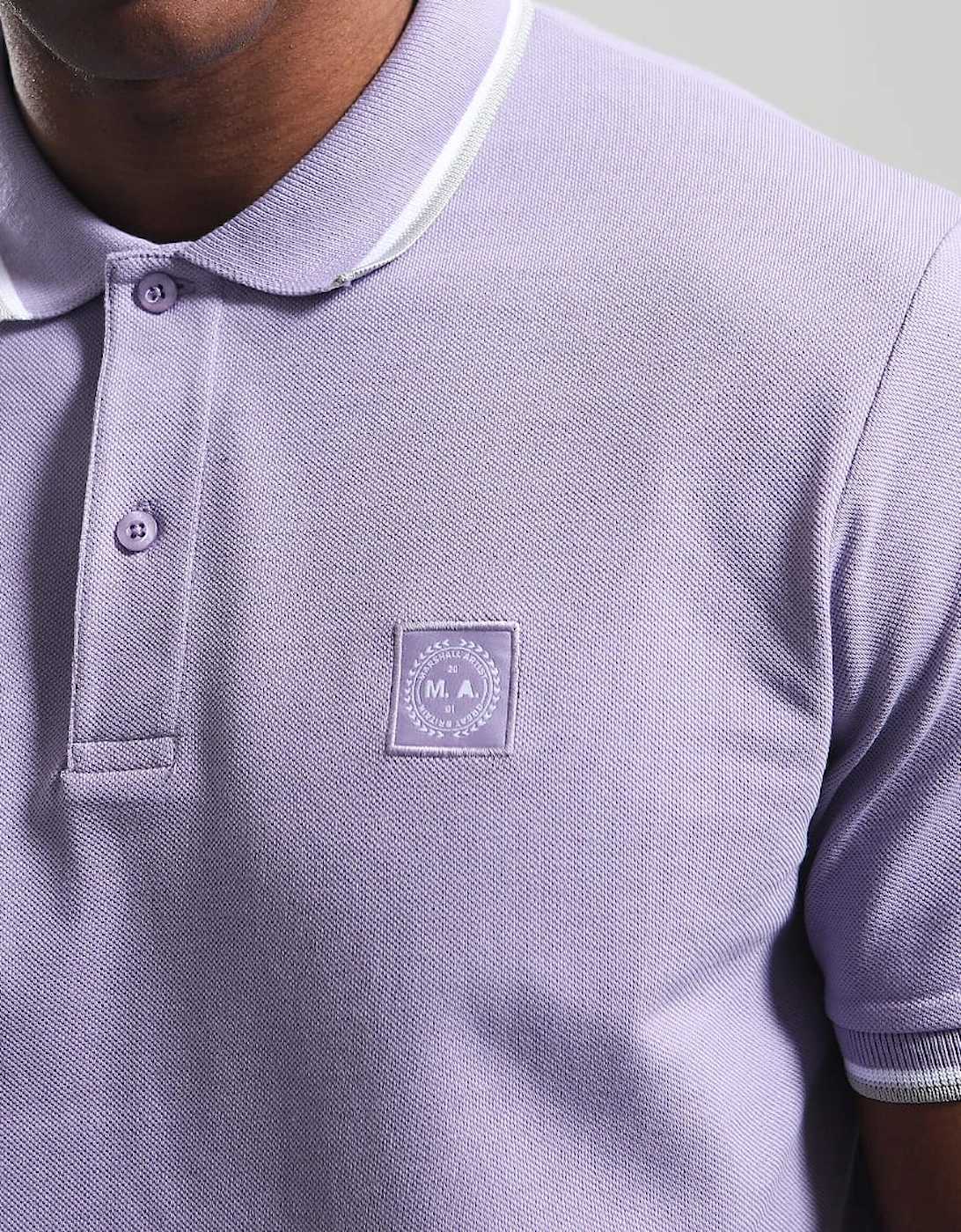Siren Tipped Polo Shirt - Lavender