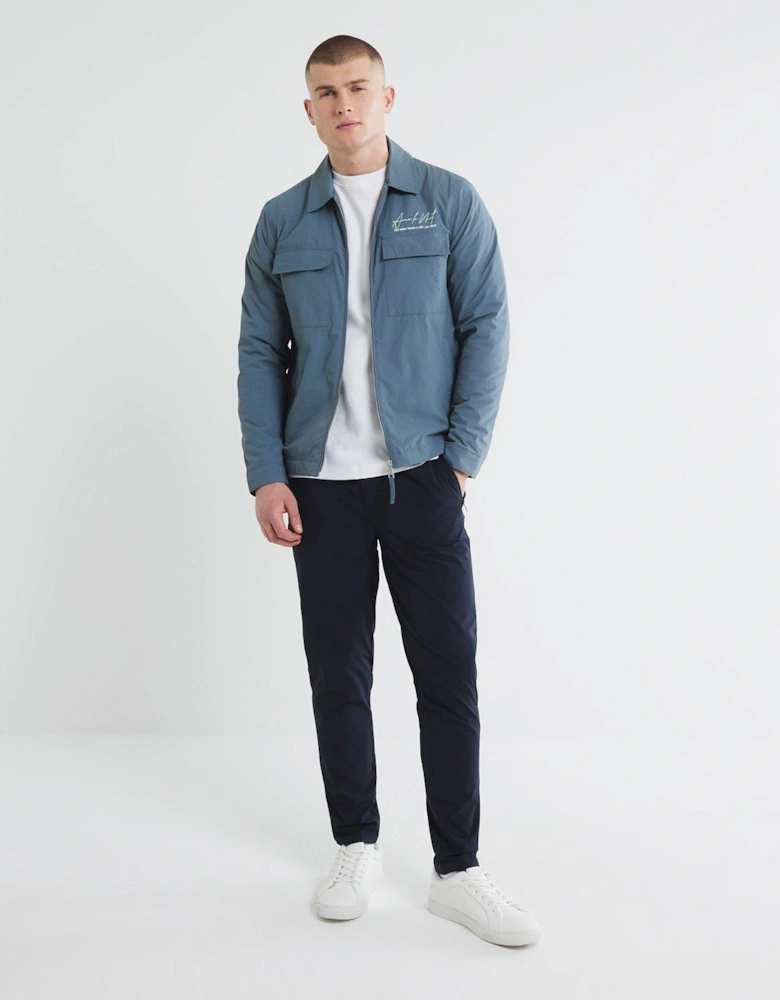 Logo Ripstop Padded Shacket - Light Blue