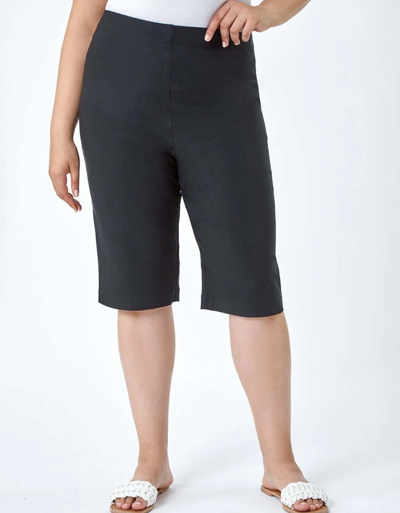 Curve Knee Length Elastic Waist Shorts