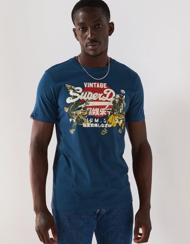 Vl Tokyo Relaxed T-Shirt -Blue