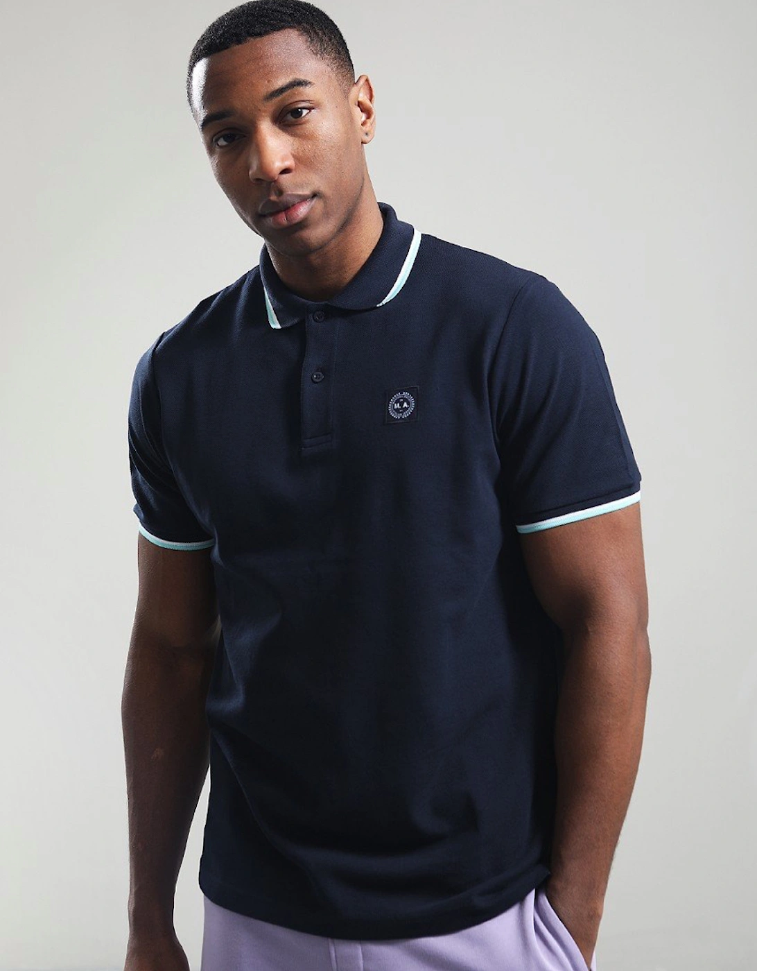 Marshall Artist Men's Siren Tipped Polo Shirt - Navy - Size: 44