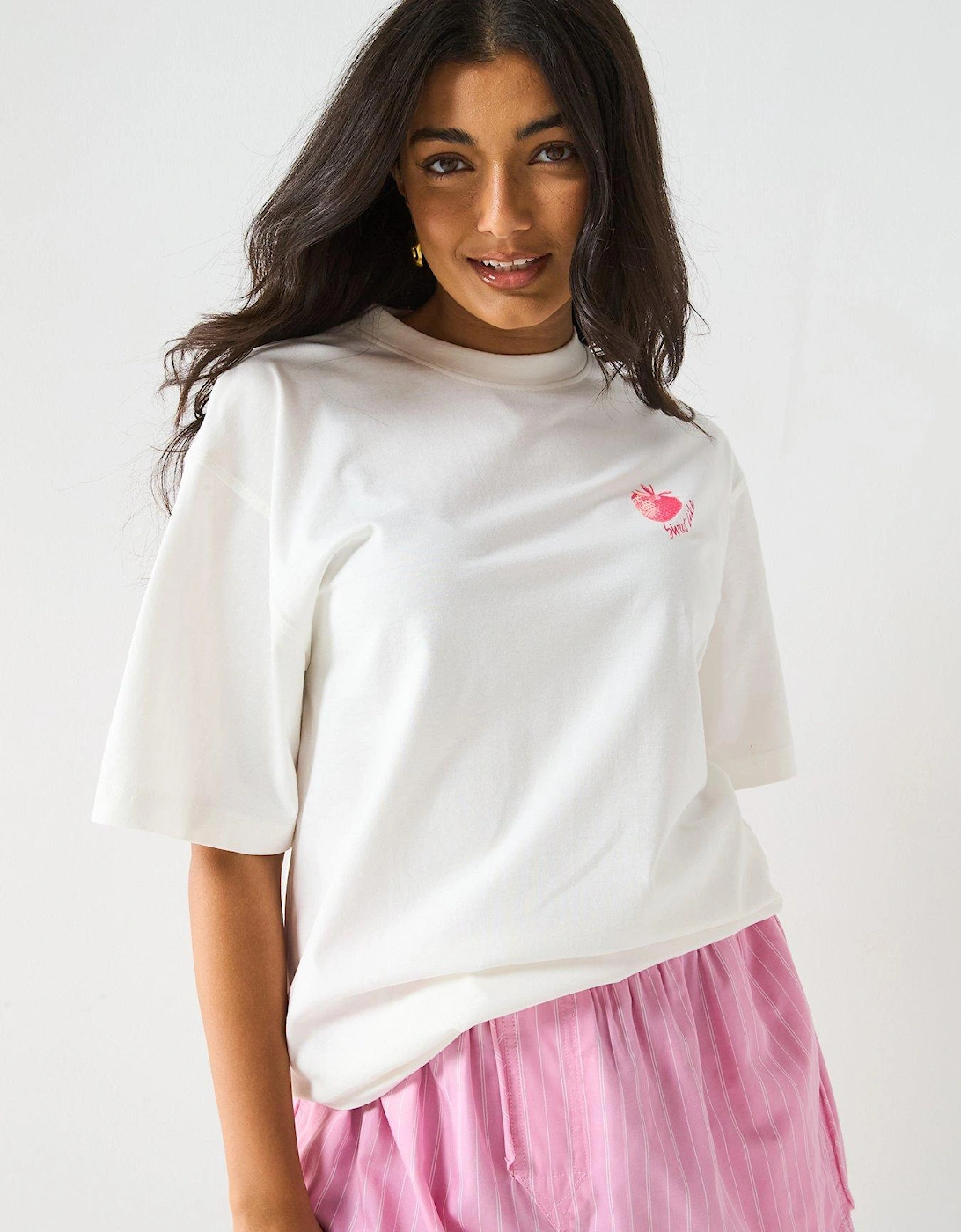 Fruit Oversized Graphic T-Shirt - White, 2 of 1