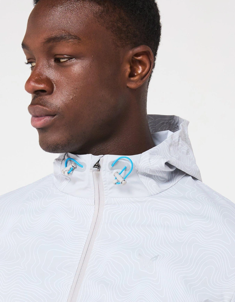 Mens Contours Windbreaker - Light Grey/blue