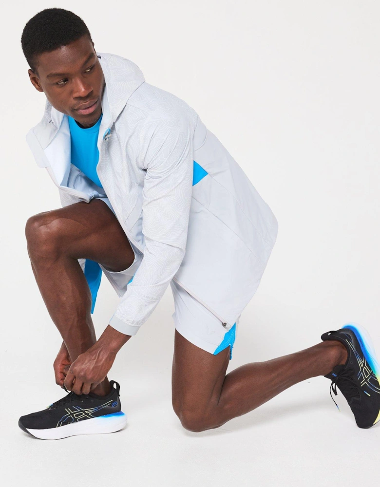 Mens Contours Windbreaker - Light Grey/blue