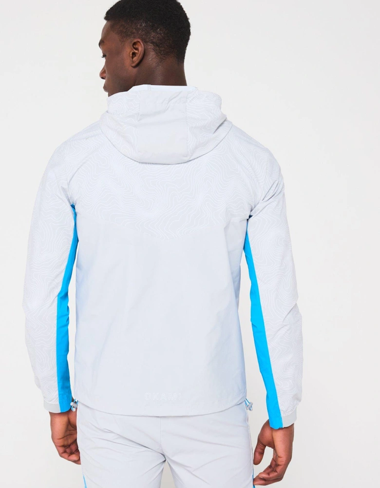 Mens Contours Windbreaker - Light Grey/blue
