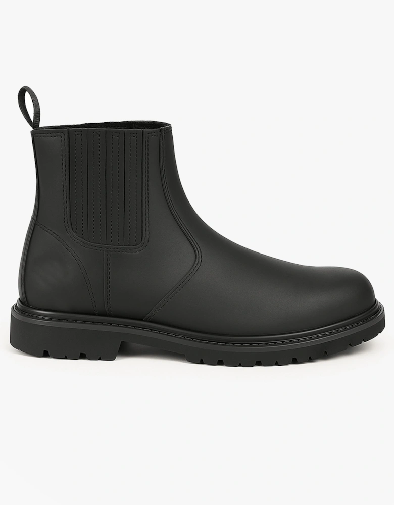 M763A Mens Leather Safety Boots Black