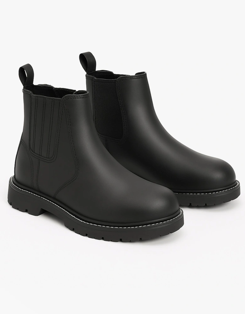 M763A Mens Leather Safety Boots Black